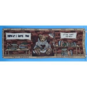 Vtg Boyd's Bears Wall Hanging Tapestry / Table Runner "How Do I Love You" Books